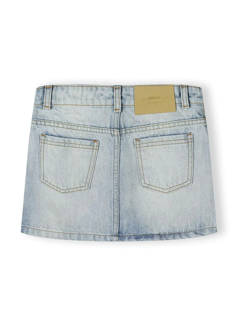 MINOTI Girls denim skirt light blue adjustable waistband